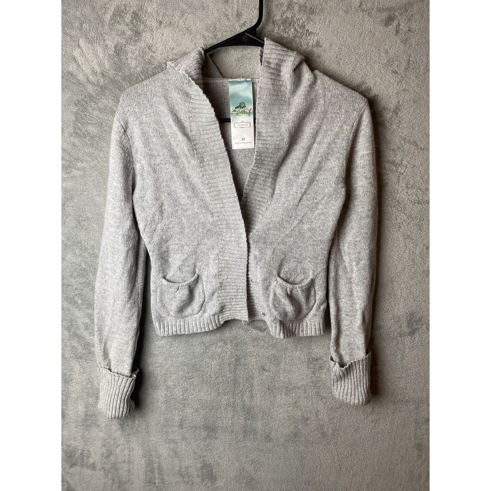 Aphorism Womens M Gray Cardigan Sweater Pockets